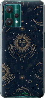 Силіконовий чехол Celestial Harmony: Sun & Moon Gold Mystic Pattern для Realme 9 Pro - 6778u-2595 изображение 