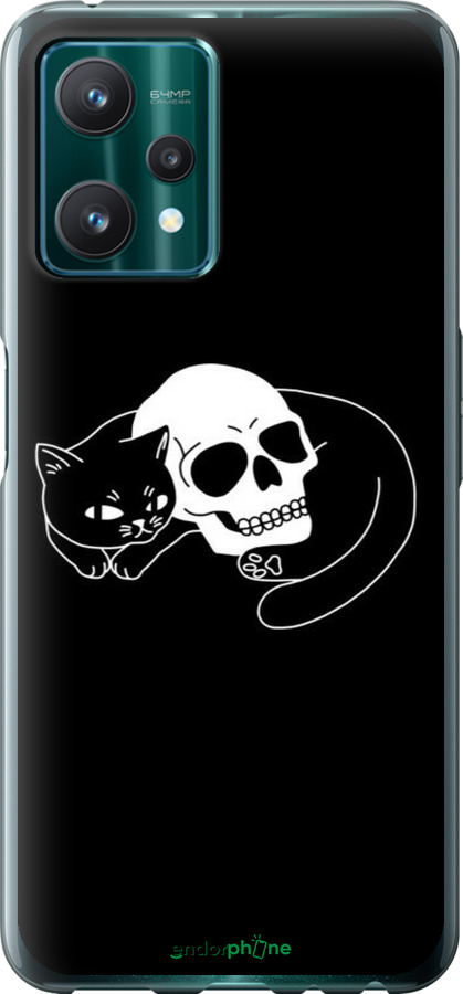 Силиконовый чехол С изображением кота и черепа для Realme 9 Pro - 6491u-2595 изображение 