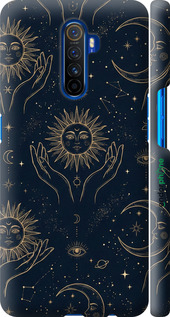 3D пластиковий матовий чехол Celestial Harmony: Sun & Moon Gold Mystic Pattern для Realme X2 Pro - 6778m-1866 изображение 