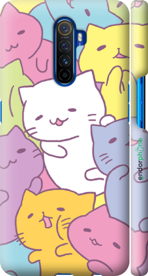 

3D пластиковий матовий чохол "Кошенята " для Realme X2 Pro, Білий