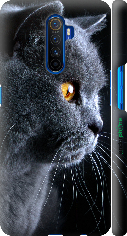 

3D пластиковий матовий чохол "Гарний кіт" для Realme X2 Pro, Чорний