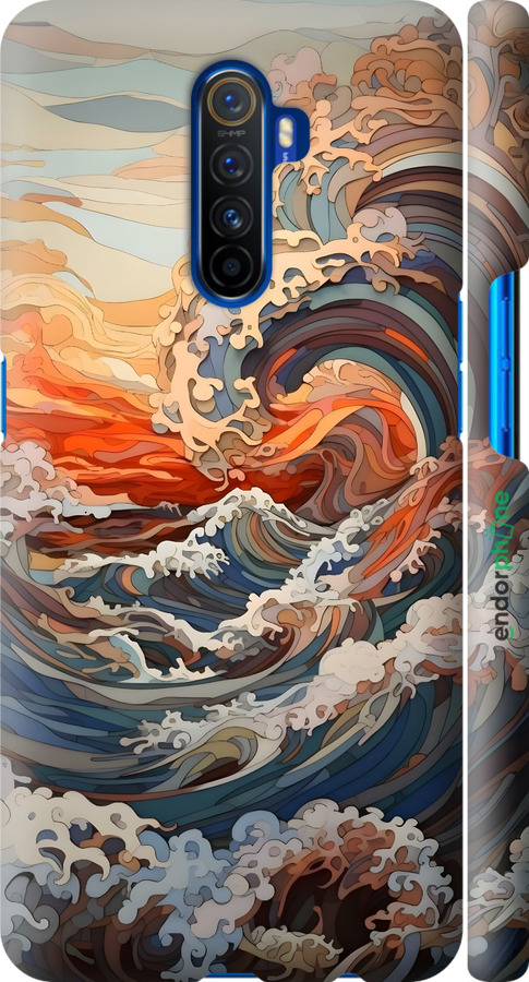 3D пластиковий матовий чехол Арт хвилі для Realme X2 Pro - 6324m-1866 изображение 