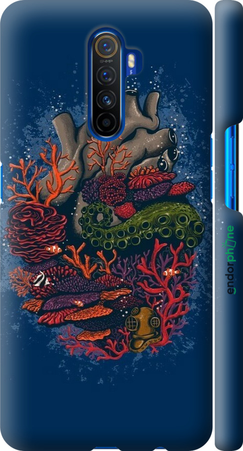 3D пластиковый матовый чехол Сердце моря для Realme X2 Pro - 6506m-1866 изображение 