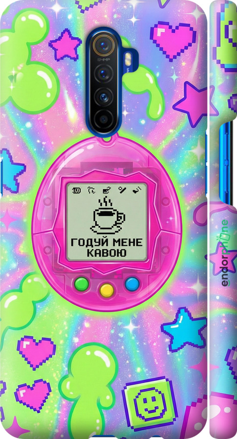 3D пластиковый матовый чехол Y2K Aesthetic Retro Pet: Годуй мене кавою для Realme X2 Pro - 6784m-1866 изображение 