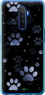 2D пластиковий чехол З синіми відбитками лап для Realme X2 Pro - 6441t-1866 изображение 