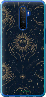 Силиконовый чехол Celestial Harmony: Sun & Moon Gold Mystic Pattern для Realme X2 Pro - 6778u-1866 изображение 