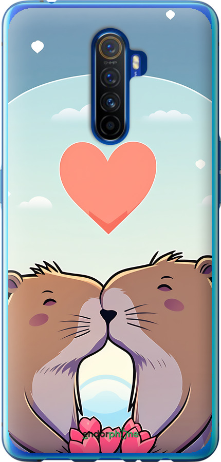 Силиконовый чехол Капибара любовь для Realme X2 Pro - 6027u-1866 изображение 