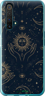Силиконовый чехол Celestial Harmony: Sun & Moon Gold Mystic Pattern для Realme X50 - 6778u-1894 изображение 