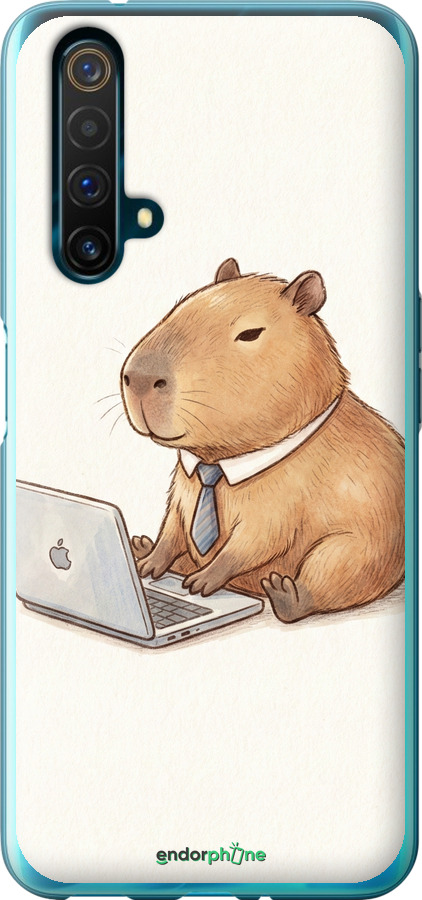 Силиконовый чехол Funny Capybara CEO Working для Realme X50 - 6777u-1894 изображение 