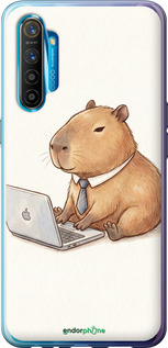 Силиконовый чехол Funny Capybara CEO Working для Realme XT - 6777u-1868 изображение 