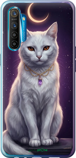 Силиконовый чехол Mystic White Cat Gothic Dark Purple Gold для Realme XT - 6805u-1868 изображение 