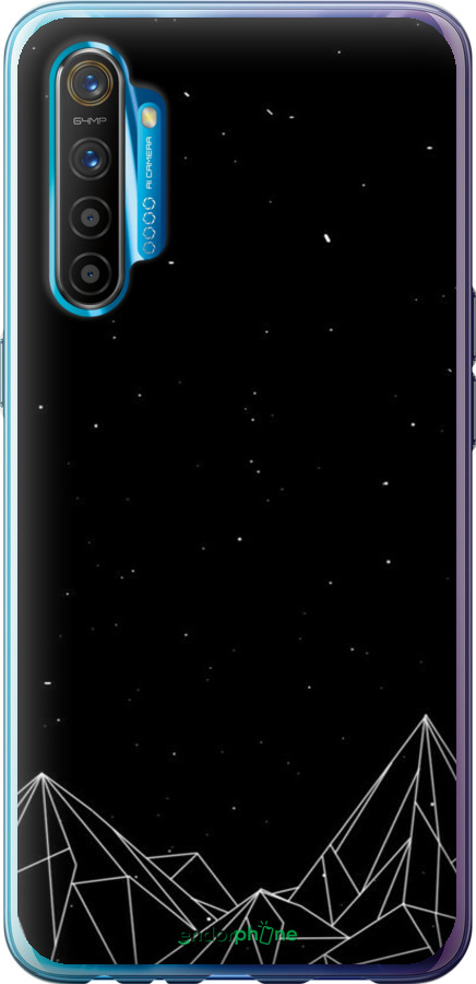 Силіконовий чехол Чорно білі абстрактні гори для Realme XT - 6437u-1868 изображение 
