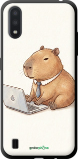 TPU чехол Funny Capybara CEO Working для Samsung Galaxy A01 A015F - 6777b-1842 изображение 
