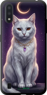 TPU чехол Mystic White Cat Gothic Dark Purple Gold для Samsung Galaxy A01 A015F - 6805b-1842 изображение 