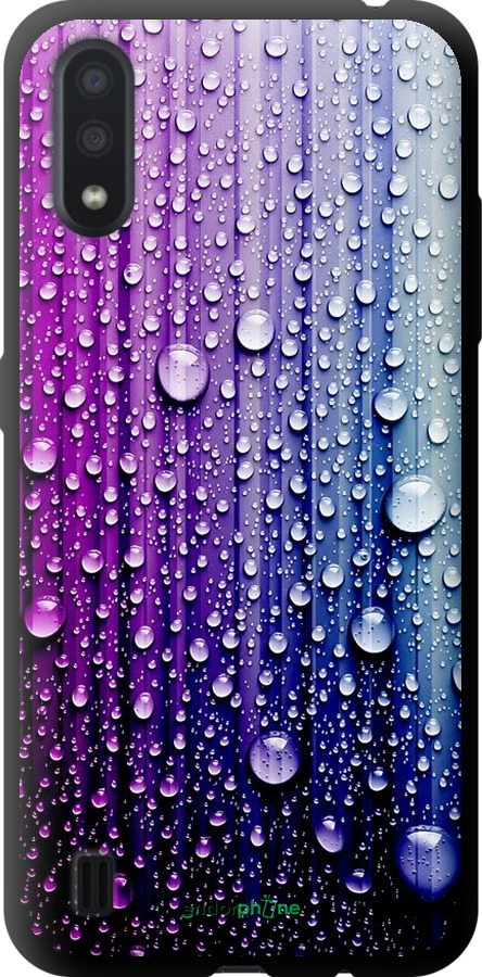 

TPU чорний чохол "Краплини води" для Samsung Galaxy A01 A015F, Синій