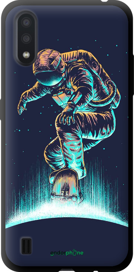 TPU чехол Космонавт на скейтборді для Samsung Galaxy A01 A015F - 4145b-1842 изображение 