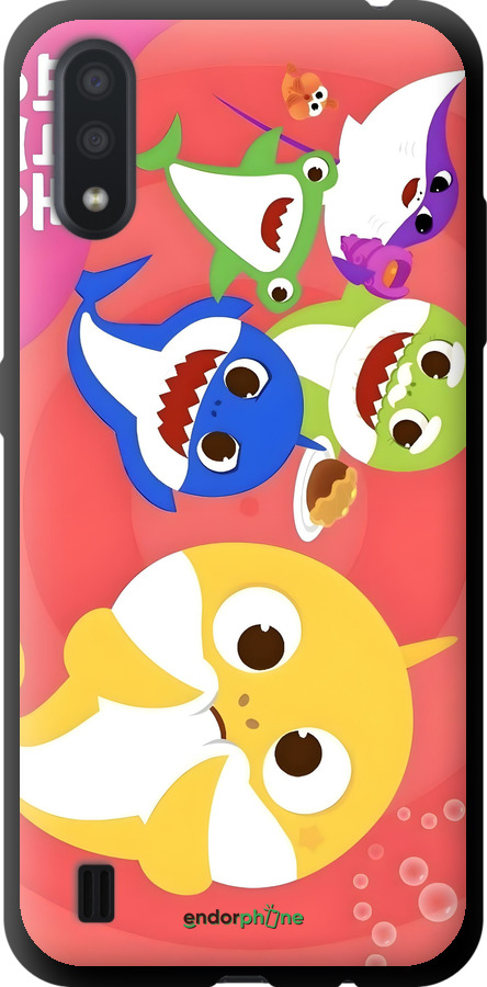 TPU чехол Бейби Шаркс для Samsung Galaxy A01 A015F - 6305b-1842 изображение 