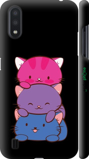 3D пластиковий матовий чехол Милі котятка для Samsung Galaxy A01 A015F - 6518m-1842 изображение 