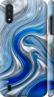 3D пластиковый матовый чехол Liquid Chrome для Samsung Galaxy A01 A015F - 6781m-1842 изображение 