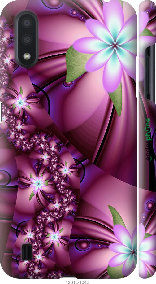 

3D пластиковий матовий чохол "Квіткова мозаїка" для Samsung Galaxy A01 A015F, Рожевий