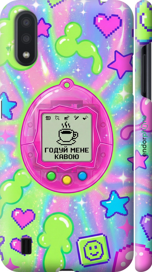 3D пластиковый матовый чехол Y2K Aesthetic Retro Pet: Годуй мене кавою для Samsung Galaxy A01 A015F - 6784m-1842 изображение 