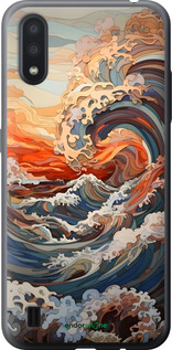 2D пластиковий чехол Арт хвилі для Samsung Galaxy A01 A015F - 6324t-1842 изображение 
