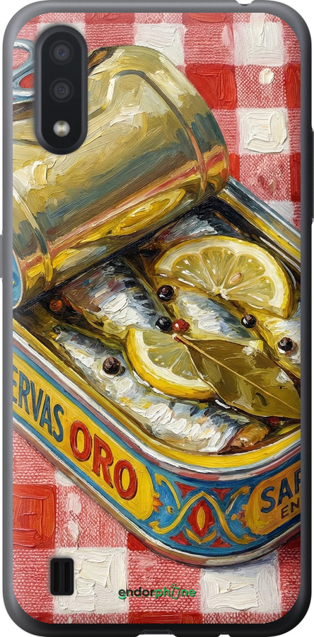 Силиконовый чехол Vintage Sardine Tin Phone для Samsung Galaxy A01 A015F - 6772u-1842 изображение 