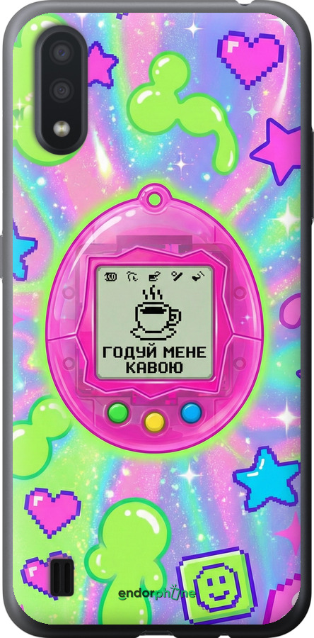 Силиконовый чехол Y2K Aesthetic Retro Pet: Годуй мене кавою для Samsung Galaxy A01 A015F - 6784u-1842 изображение 