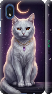 3D пластиковый матовый чехол Mystic White Cat Gothic Dark Purple Gold для Samsung Galaxy A01 Core A013F - 6805m-2065 изображение 