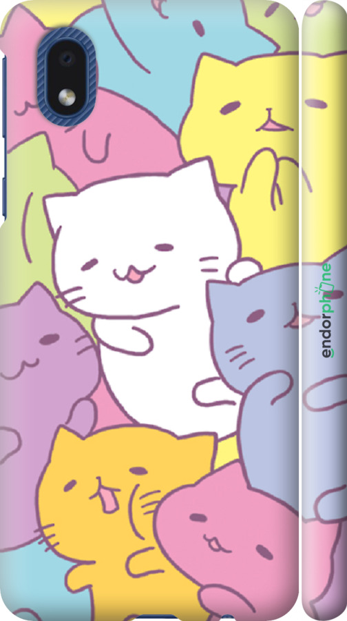 

3D пластиковий матовий чохол "Кошенята " для Samsung Galaxy A01 Core A013F, Білий