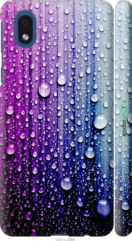 

3D пластиковий матовий чохол "Краплини води" для Samsung Galaxy A01 Core A013F, Синій