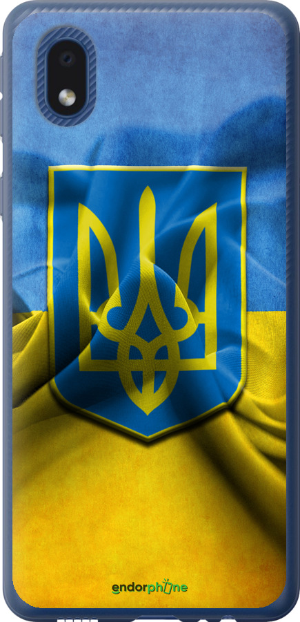 

Силіконовий чохол "Прапор та герб України" для Samsung Galaxy A01 Core A013F, Блакитний