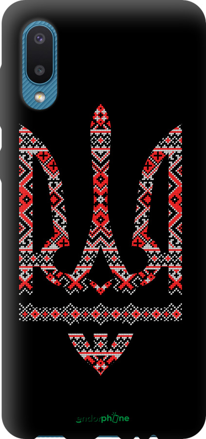 TPU чехол Герб - вышиванка на черном фоне для Samsung Galaxy A02 A022G - 1196b-2260 изображение 