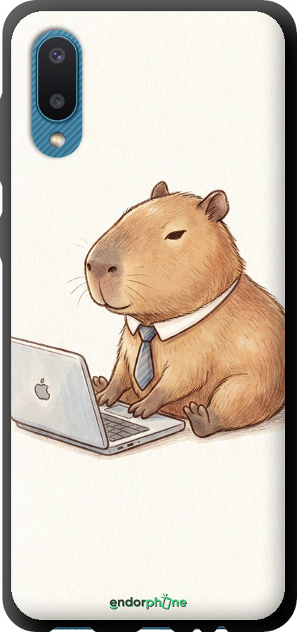TPU чехол Funny Capybara CEO Working для Samsung Galaxy A02 A022G - 6777b-2260 изображение 