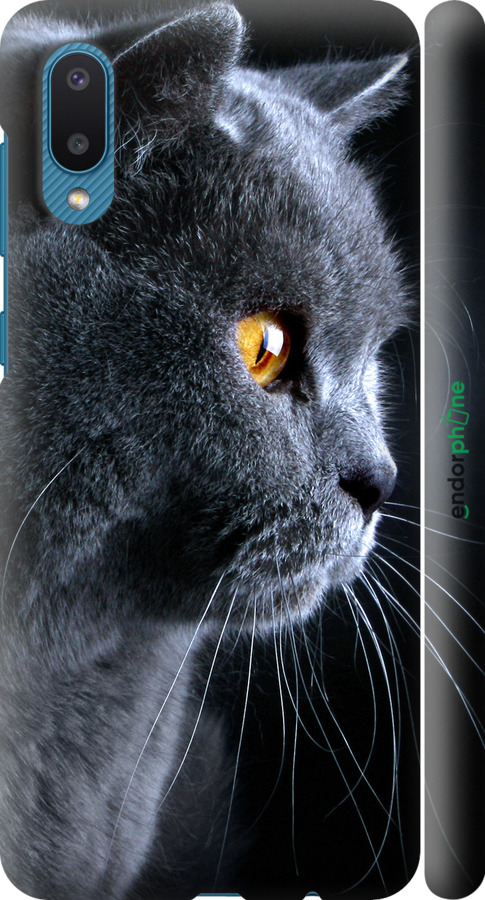 

3D пластиковий матовий чохол "Гарний кіт" для Samsung Galaxy A02 A022G, Чорний