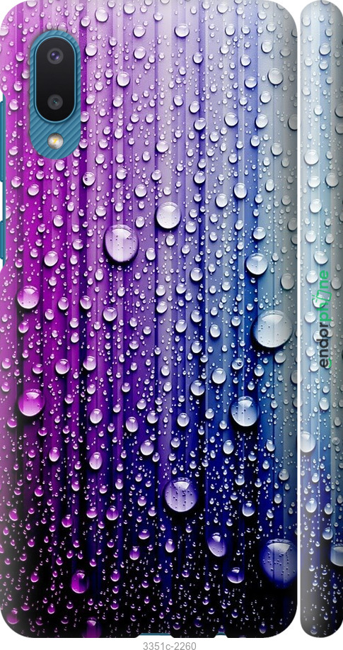 

3D пластиковий матовий чохол "Краплини води" для Samsung Galaxy A02 A022G, Синій