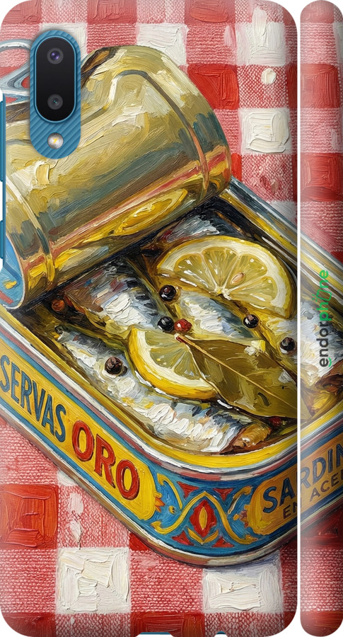 3D пластиковый матовый чехол Vintage Sardine Tin Phone для Samsung Galaxy A02 A022G - 6772m-2260 изображение 