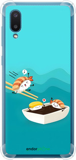 Силіконовий протиударний с посиленими кутами чехол Суші для Samsung Galaxy A02 A022G - 6354sp-2260 изображение 