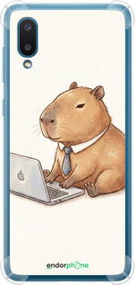 Силикон с усиленными углами чехол Funny Capybara CEO Working для Samsung Galaxy A02 A022G - 6777sp-2260 изображение 