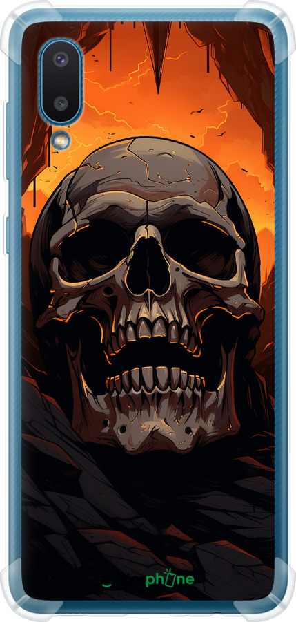 Силикон с усиленными углами чехол Череп в пещере для Samsung Galaxy A02 A022G - 5959sp-2260 изображение 