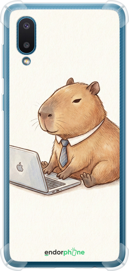 Силикон с усиленными углами чехол Funny Capybara CEO Working для Samsung Galaxy A02 A022G - 6777sp-2260 изображение 