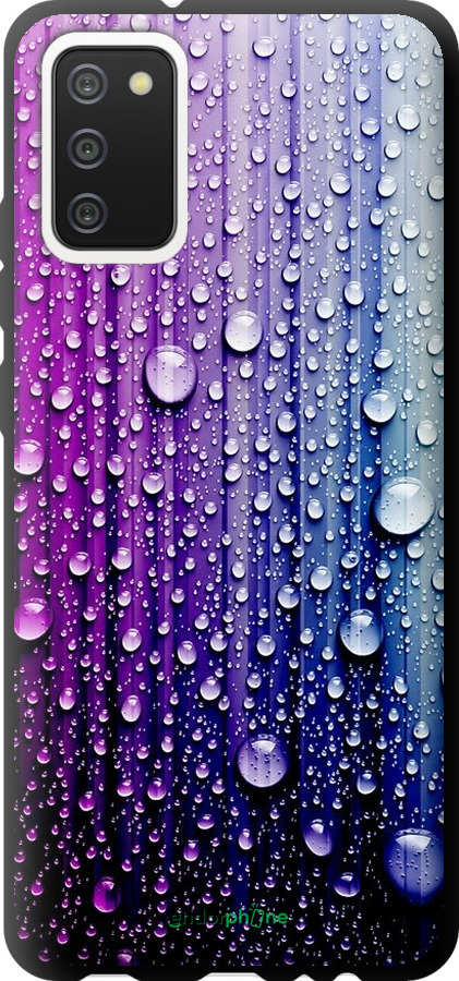 

TPU чорний чохол "Краплини води" для Samsung Galaxy A02s A025F, Синій