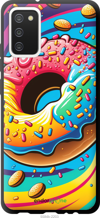 TPU чехол Пончик радуга для Samsung Galaxy A02s A025F - 5584b-2203 изображение 