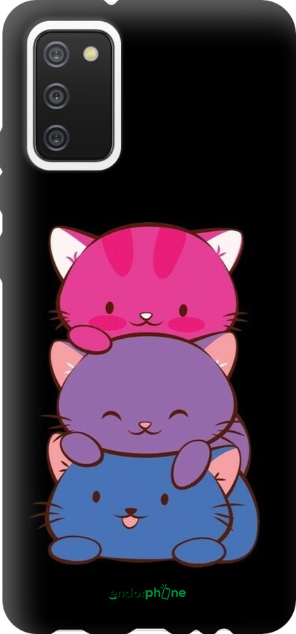TPU чехол Милые кошки для Samsung Galaxy A02s A025F - 6518b-2203 изображение 