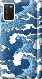 3D пластиковый матовый чехол Абстрактный рисунок морских волн для Samsung Galaxy A02s A025F - 6538m-2203 изображение 