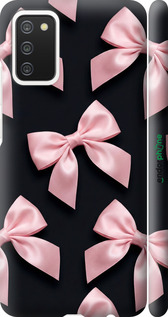 3D пластиковый матовый чехол Coquette Ribbons Dark Coquette для Samsung Galaxy A02s A025F - 6767m-2203 изображение 
