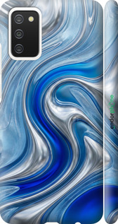 3D пластиковый матовый чехол Liquid Chrome для Samsung Galaxy A02s A025F - 6781m-2203 изображение 