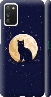 3D пластиковый матовый чехол Cute Cat Celestial/Witchy для Samsung Galaxy A02s A025F - 6787m-2203 изображение 