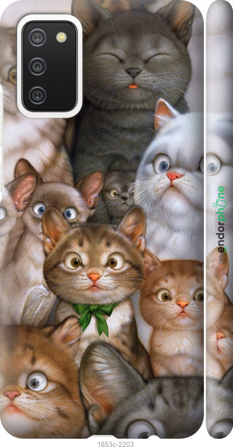 

3D пластиковий матовий чохол "Коти" для Samsung Galaxy A02s A025F