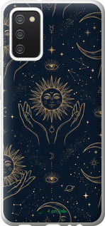 2D пластиковый чехол Celestial Harmony: Sun & Moon Gold Mystic Pattern для Samsung Galaxy A02s A025F - 6778t-2203 изображение 